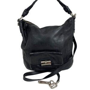 COACH Kristin Black Leather Hobo Shoulder Handbag 14783, Extra Strap, No Tag